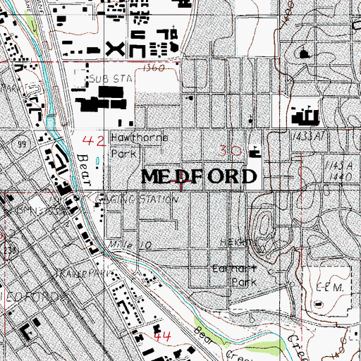 Topographic Map of Jackson County Health and Human Services, OR