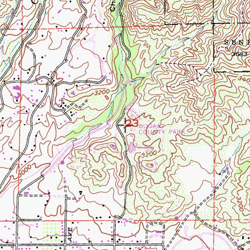 Topographic Map of Bogart County Park, CA