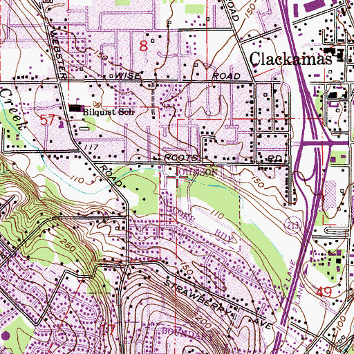 Topographic Map of Johnson City Town Hall, OR