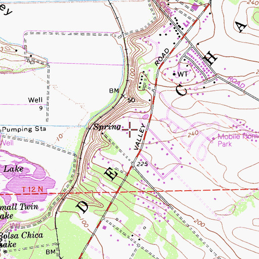Topographic Map of Bolsa de Chamisal, CA