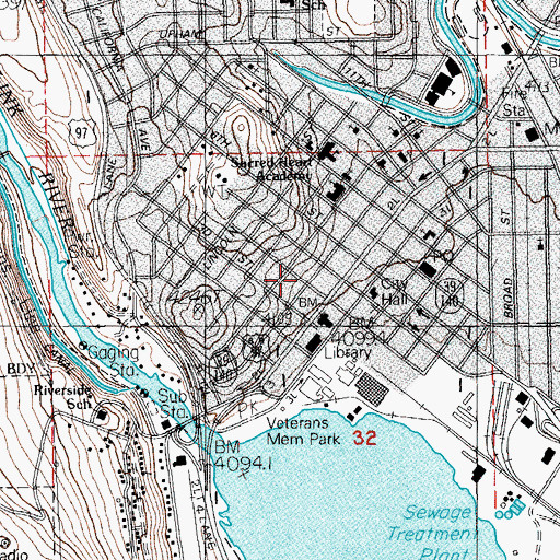 Topographic Map of Klamath County Department of Public Health, OR