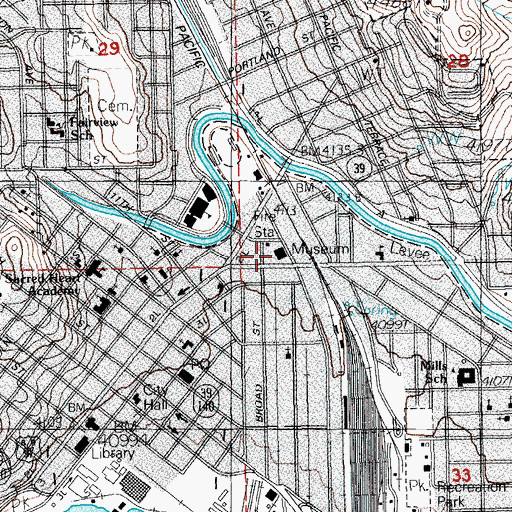 Topographic Map of Klamath County Museum, OR
