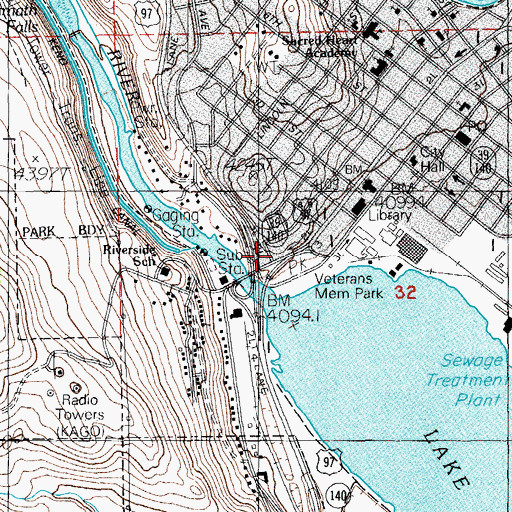 Topographic Map of Klamath County Museums Baldwin Hotel Museum, OR