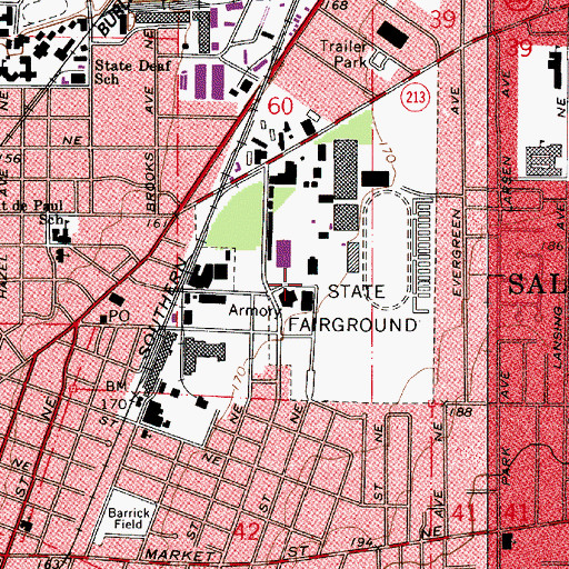 Topographic Map of L B Day Amphitheatre, OR