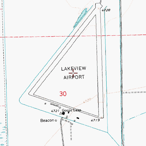 Topographic Map of Lakeview Dragstrip, OR
