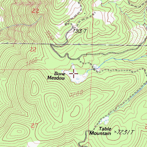 Topographic Map of Bone Meadow, CA
