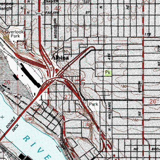 Topographic Map of Legacy Emanual Medical Center Blood Bank, OR