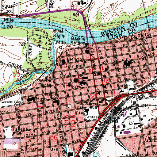 Topographic Map of Linn County Courthouse, OR