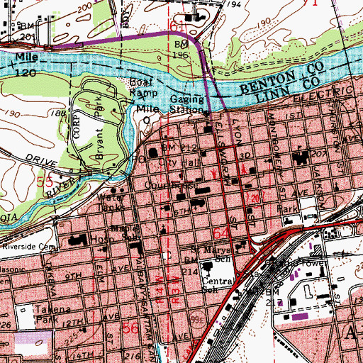 Topographic Map of Linn County Department of Health Services Office, OR