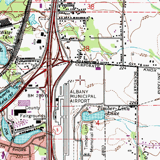 Topographic Map of Linn County Fairgrounds, OR