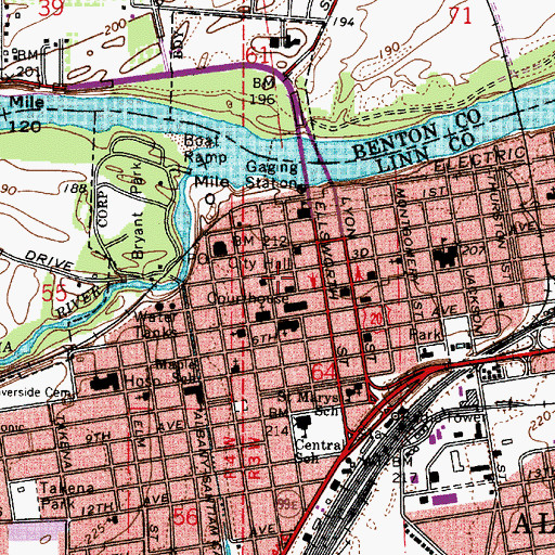 Topographic Map of Linn County Law Library, OR