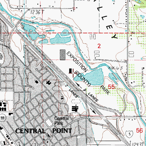 Topographic Map of Lithia Amphitheatre, OR