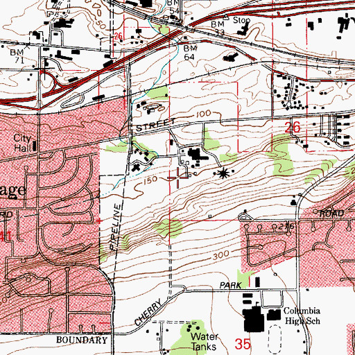 Topographic Map of McMenamins Edgefield Red Shed Amphitheater, OR