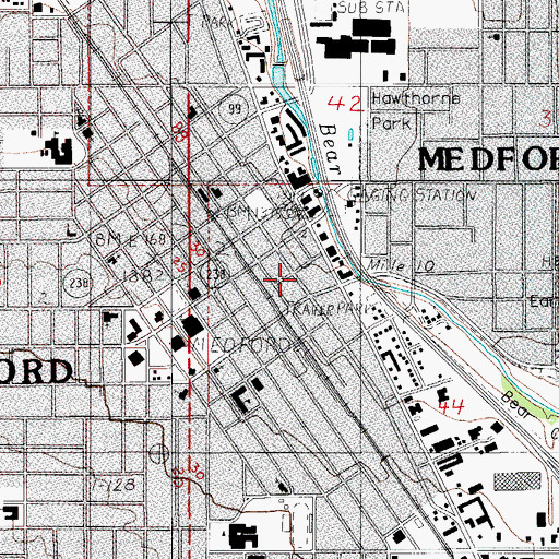 Topographic Map of Medford Branch Library, OR