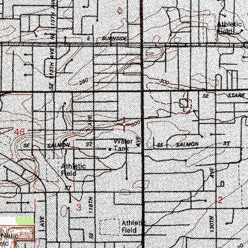 Topographic Map of Midland Library, OR