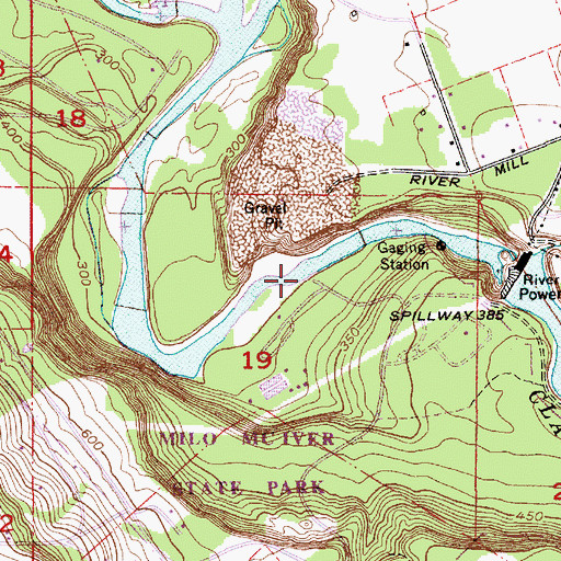 Topographic Map of Milo McIver State Park Southern Boat Ramp, OR