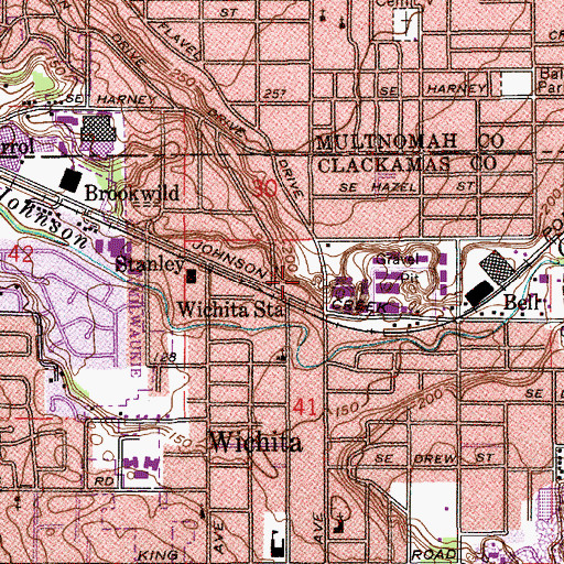 Topographic Map of Milwaukie Public Works, OR