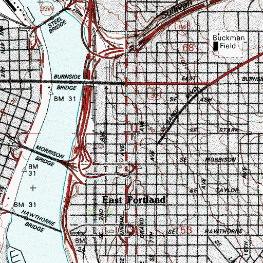 Topographic Map of Miracle Theatre, OR