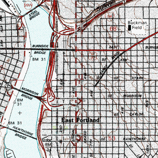 Topographic Map of Miracle Theatre, OR