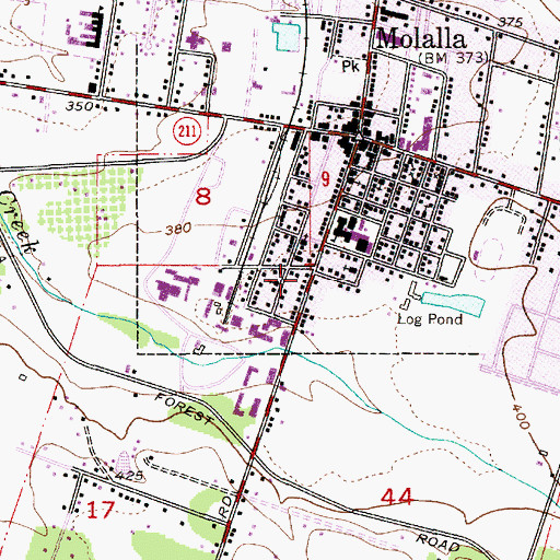 Topographic Map of Molalla Museum Complex, OR