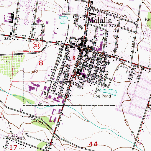 Topographic Map of Molalla Public Library, OR