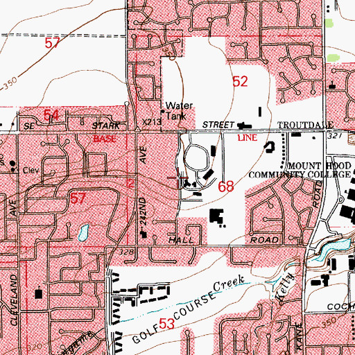 Topographic Map of Mount Hood Medical Center Heliport, OR