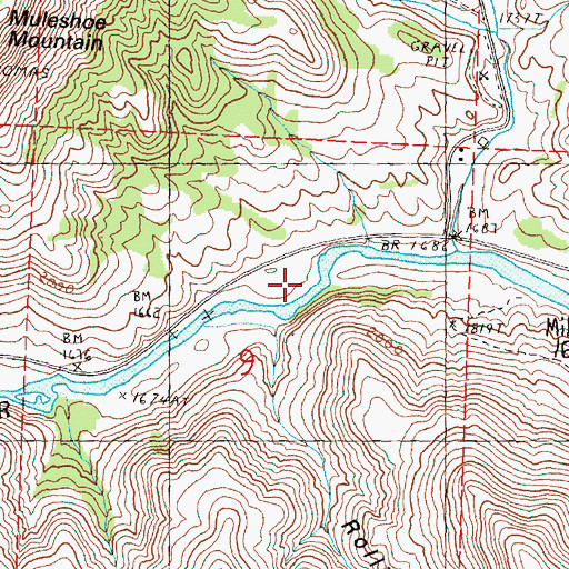 Topographic Map of Mule Shoe Boat Launch, OR