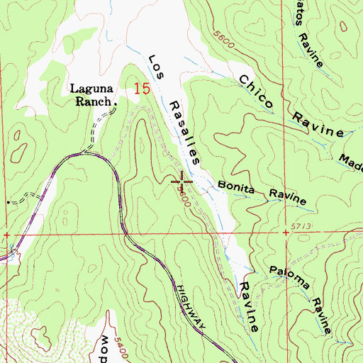 Topographic Map of Bonita Ravine, CA