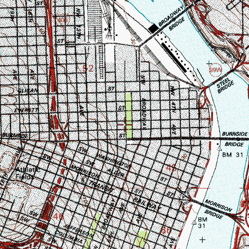Topographic Map of Museum of Contemporary Craft, OR