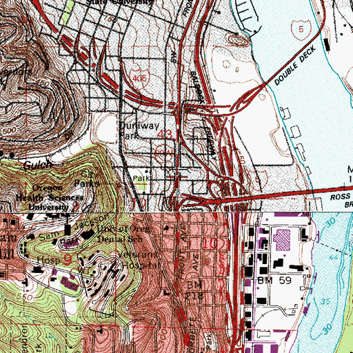 Topographic Map of National College of Natural Medicine, OR