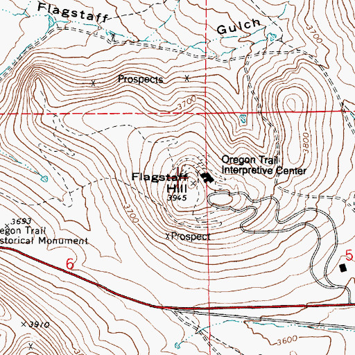 Topographic Map of National Historic Oregon Trail Interpretive Center, OR