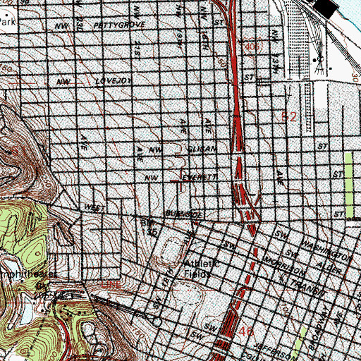 Topographic Map of Northwest Childrens Theatre and School, OR