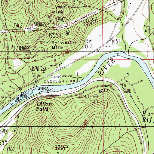 Topographic Map of Dowden Falls Non - Motorized Boat Ramp, OR