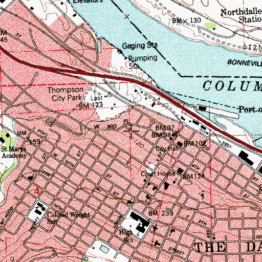 Topographic Map of Old St Peter's Landmark, OR