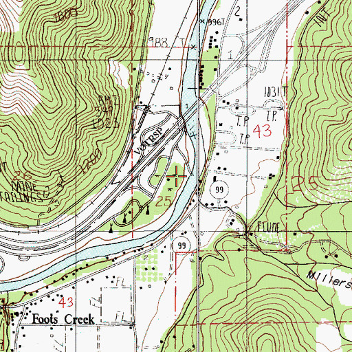 Topographic Map of Valley of the Rogue State Park Boat Ramp, OR