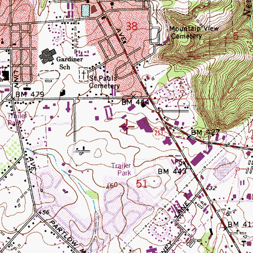 Topographic Map of Oregon City Public Library, OR