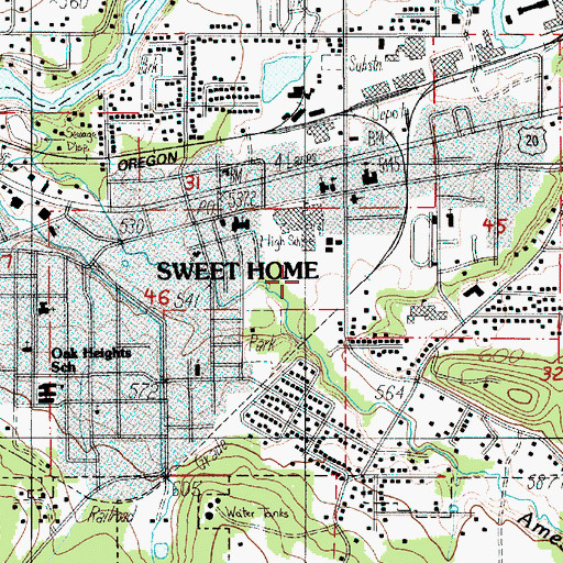 Topographic Map of Oregon Jamboree Outdoor Amphitheatre, OR