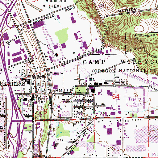 Topographic Map of Oregon Military Museum, OR