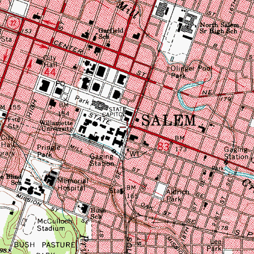 Topographic Map of Oregon Tax Court, OR