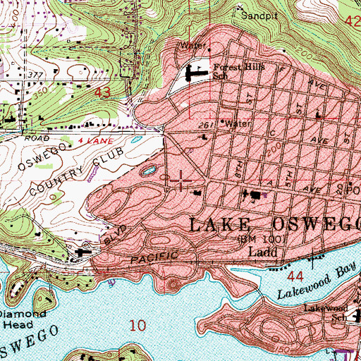 Topographic Map of Oswego Heritage Council Museum, OR