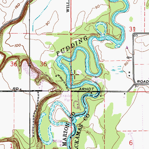 Topographic Map of Pats Acres Racing Complex, OR