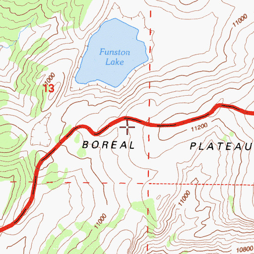 Topographic Map of Boreal Plateau, CA