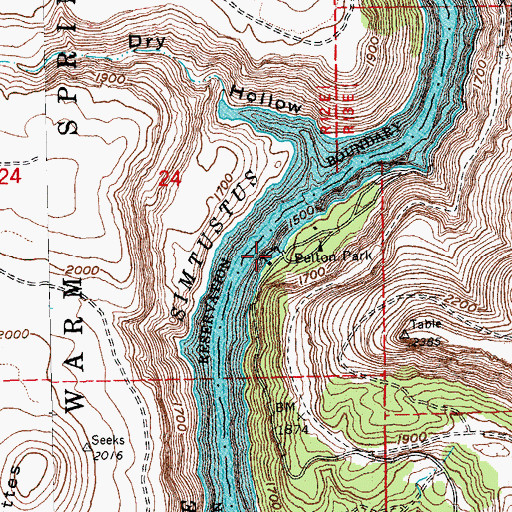 Topographic Map of Pelton Park Boat Ramp, OR
