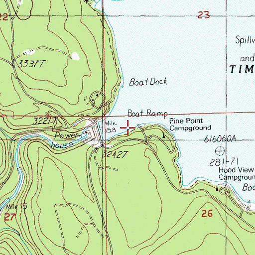 Topographic Map of Pine Point Boat Launch, OR