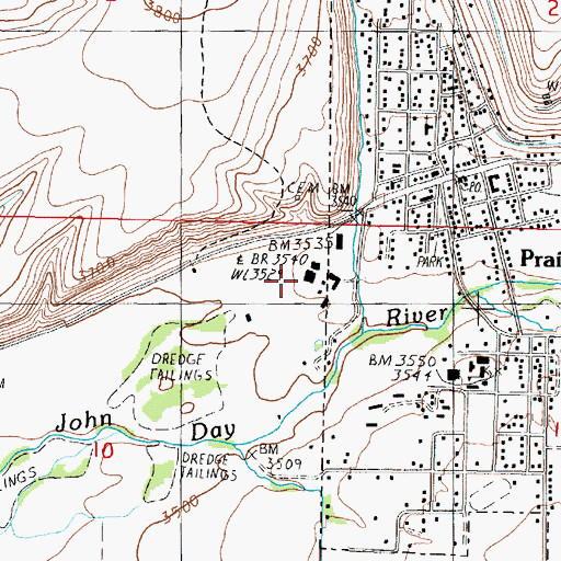 Topographic Map of Prairie Wood Products Cogen 1 Biomass Facility, OR