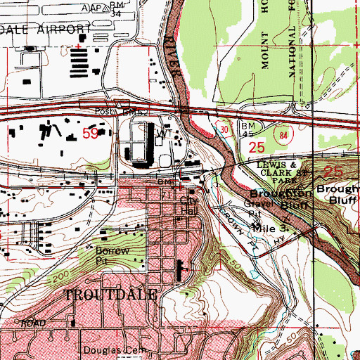 Topographic Map of Rail Depot Museum, OR