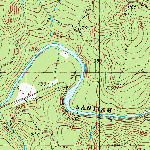 Topographic Map of River Bend County Park Raft Access, OR