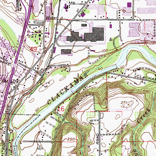 Topographic Map of Riverside County Park Boat Ramp, OR