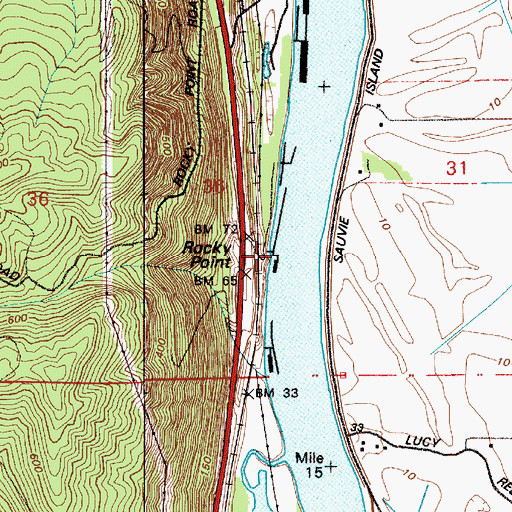 Topographic Map of Rock Point Marina, OR