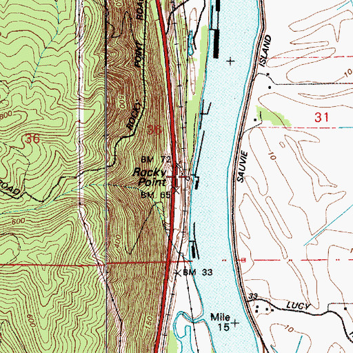 Topographic Map of Rocky Point Marina, OR